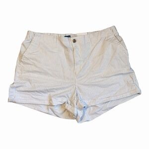 Old Navy EveryWear 2X Blue Stripe Shorts Cotton Stretch Plus Size